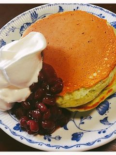 よもぎパンケーキ 小豆添え-レシピのメイン写真