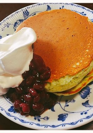よもぎパンケーキ　小豆添え-レシピのメイン写真