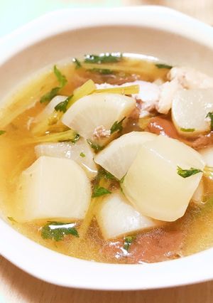 ☆圧力鍋☆かぶと鶏肉の梅煮-レシピのメイン写真