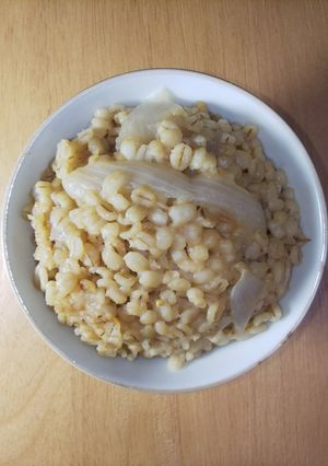 100%押し麦の麦味噌たまねぎ麦飯-レシピのメイン写真