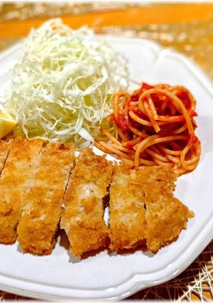 銀座梅林*とんかつの付け合わせのトマトスパゲティ-レシピのメイン写真