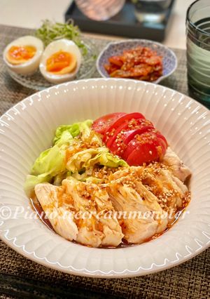 蒸し鶏とキャベツの甘酢だれ-レシピのメイン写真