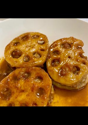 ご飯がすすむ！ レンコンのはさみ照り焼き-レシピのメイン写真