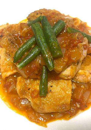 俺流！柔らか鶏モモ肉のトマトソース煮-レシピのメイン写真