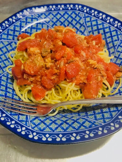 トマト缶とサバ缶の簡単時短パスタ-レシピのメイン写真