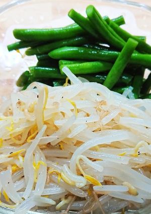 同時に作る二種ナムル モヤシとインゲン-レシピのメイン写真