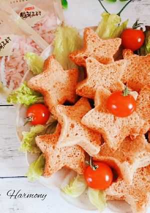 HBで作るかつおぶし&トマトパン-レシピのメイン写真
