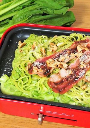 小松菜ジェノベーゼのクリームパスタ-レシピのメイン写真