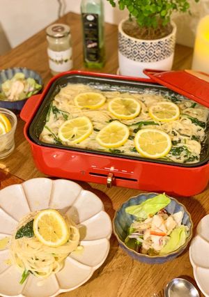 あさりとほうれん草のレモンクリームパスタ-レシピのメイン写真