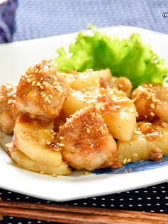 めんつゆで!豚こまと長芋の梅照り焼き-レシピのメイン写真