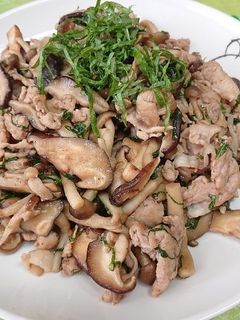 豚肉ときのこのさっぱり大葉炒め-レシピのメイン写真