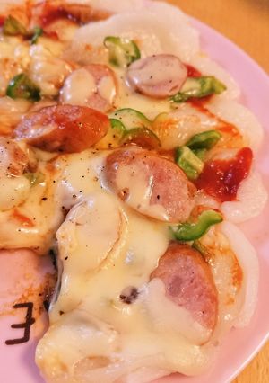 こどもも食べやすい♪余ったモチで簡単ピザ-レシピのメイン写真