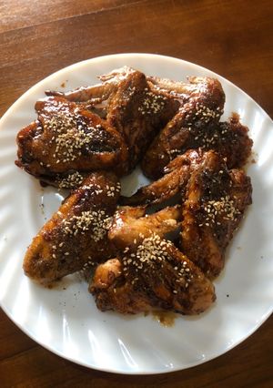 オーブンで甘辛こってり味の手羽先-レシピのメイン写真
