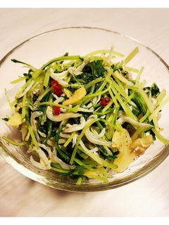 水菜としらすのペペロンチーノ風炒め-レシピのメイン写真