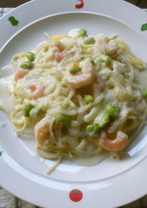 えび＆枝まめのクリームパスタ(^^♪-レシピのメイン写真