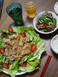 豚肉ニンニク炒め&きのこピーマン炒め-レシピのメイン写真