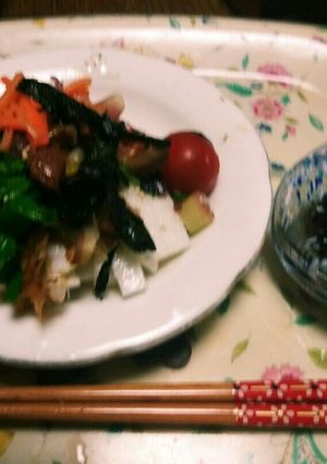 長芋に鰹節と薬味と海苔等のっけ盛り☺⛄☕-レシピのメイン写真