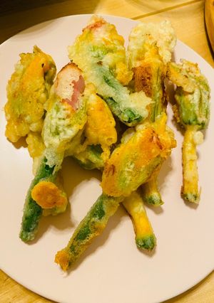ズッキーニ 花のフリット チーズ QC-レシピのメイン写真