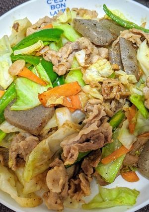豚コマとこんにゃくでスタミナ野菜炒め-レシピのメイン写真
