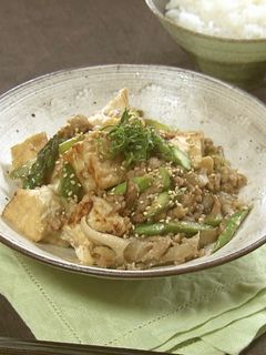 時短♪アスパラと厚揚げの肉みそ炒め-レシピのメイン写真