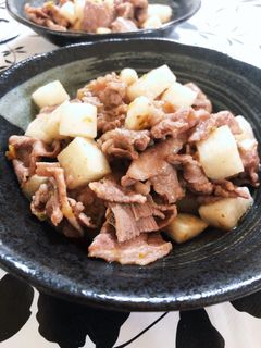 ほくほく長芋と牛バラ肉の柚子胡椒炒め-レシピのメイン写真