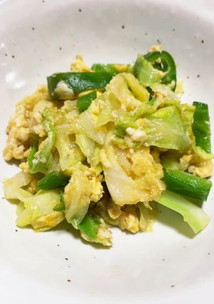 キャベツとピーマンの卵炒め-レシピのメイン写真