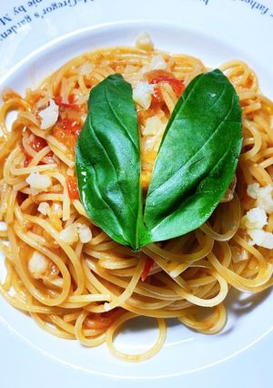 ミニトマトで作る!トマトパスタ!-レシピのメイン写真