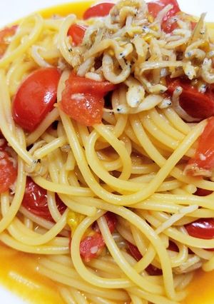 釜揚げしらすとミニトマトのあっさりパスタ-レシピのメイン写真