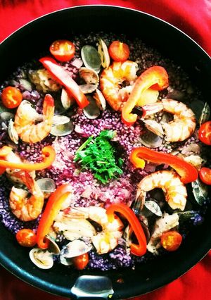 簡単‼フライパンひとつ紫にんじんパエリヤ-レシピのメイン写真