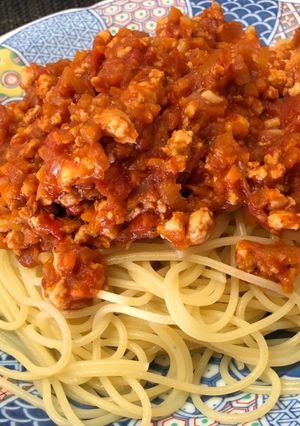 鶏ひき肉でヘルシーミートソース-レシピのメイン写真