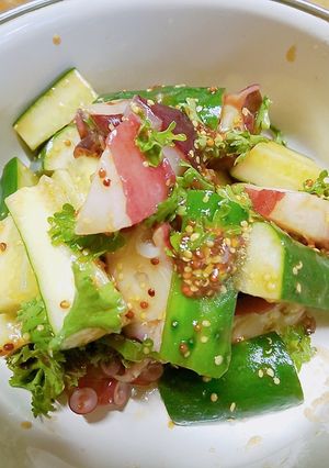 タコと胡瓜の粒胡麻サラダ-レシピのメイン写真