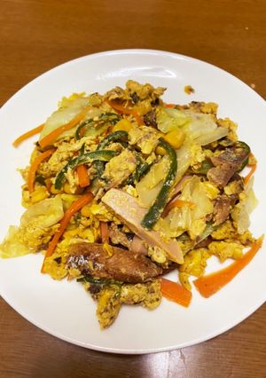 味付けいらず！さんま蒲焼野菜炒め-レシピのメイン写真