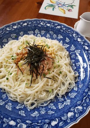 さっぱりでも満足☆ツナ、納豆のひやむぎ-レシピのメイン写真