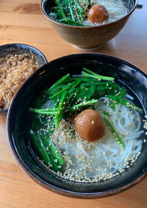 ニラ温そうめん-レシピのメイン写真