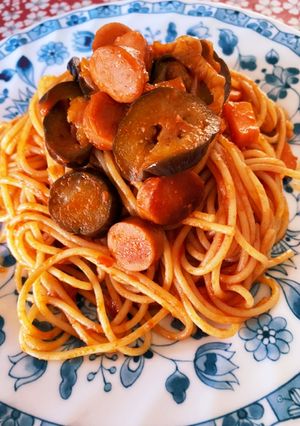 なすとウインナーのナポリタン-レシピのメイン写真