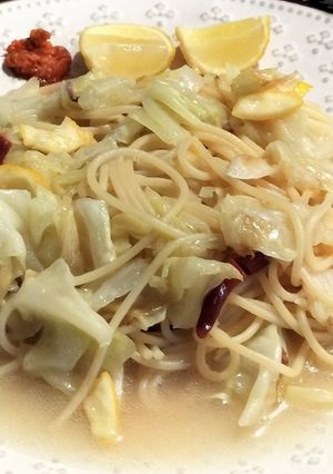 キャベツやさしい★ワンパンペペロンチーノ-レシピのメイン写真