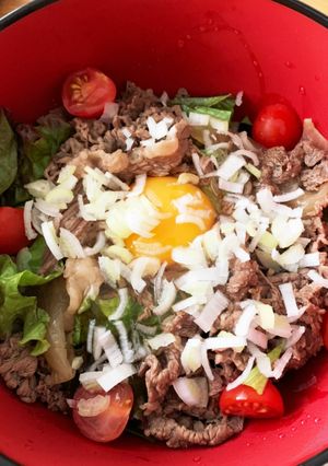牛丼をアレンジ♪ サラダご飯-レシピのメイン写真