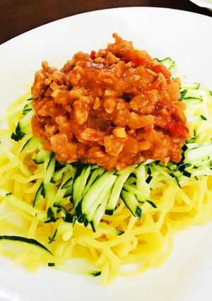 野菜たっぷり！トマトジャージャー麺！-レシピのメイン写真