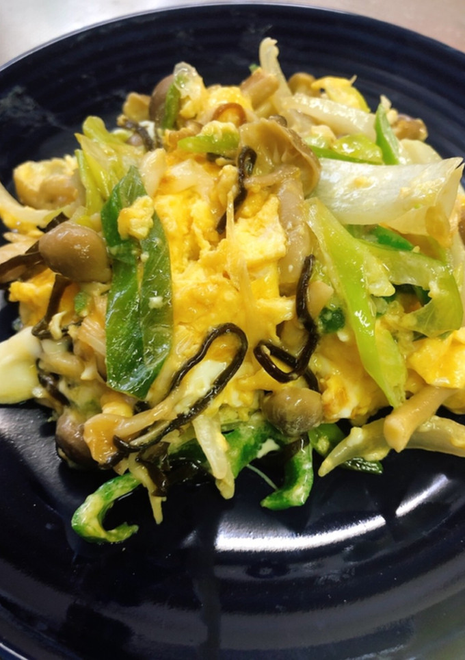 余った野菜と卵の塩昆布マヨ炒め-レシピのメイン写真