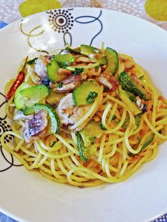鰯とズッキーニのスパゲッティ-レシピのメイン写真