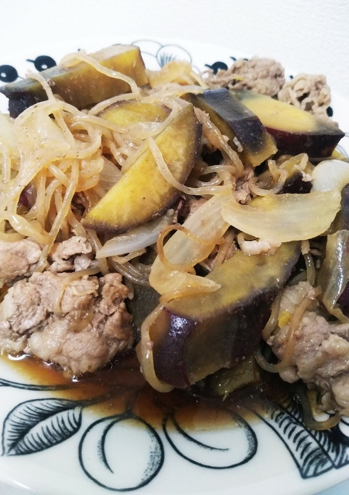 簡単♪さつまいもと牛肉の甘辛煮-レシピのメイン写真