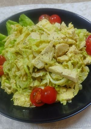 蒸し鶏とキャベツのマヨカレーサラダ-レシピのメイン写真