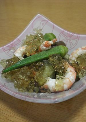 キラキラ★オクラとなすとえびの冷製煮物-レシピのメイン写真