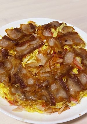 カリカリ豚肉とキャベツとチーズの蒸し焼き-レシピのメイン写真