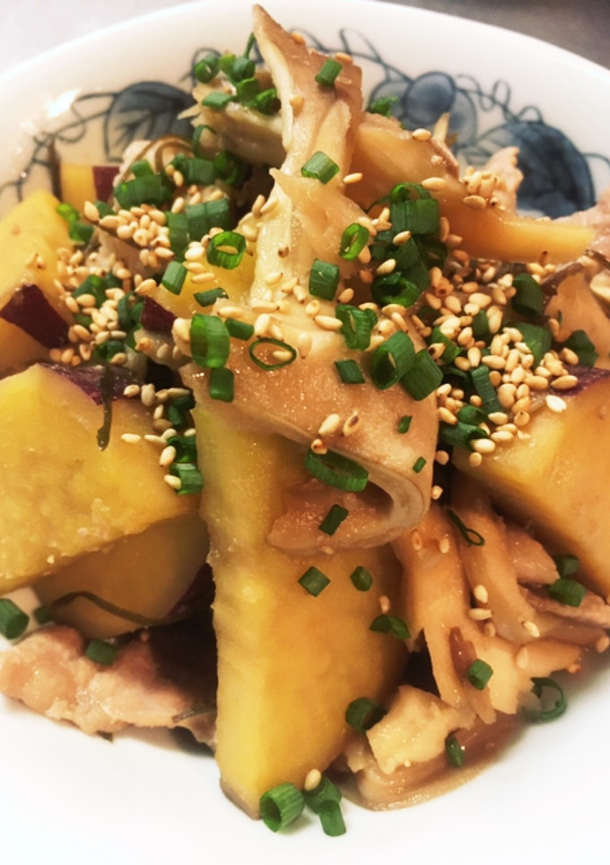 さつまいもと豚肉の甘辛炒め煮-レシピのメイン写真