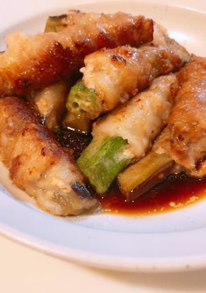 野菜の豚バラ巻き　ポン酢がけ-レシピのメイン写真