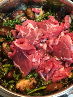 春菊と椎茸のすき焼き-レシピのメイン写真