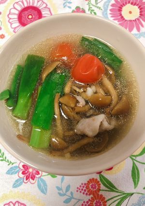 豚肉とキノコのアジアンスープ-レシピのメイン写真
