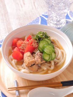 冷汁風!さばのっけうどん-レシピのメイン写真