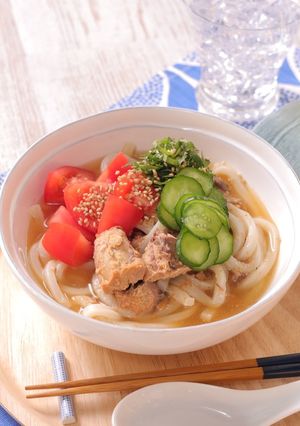 冷汁風!さばのっけうどん-レシピのメイン写真